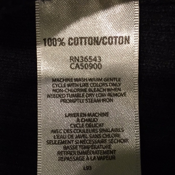 Van Heusen Black Cardigan Sweater Diamond Stitch Front Large - Picture 4 of 4